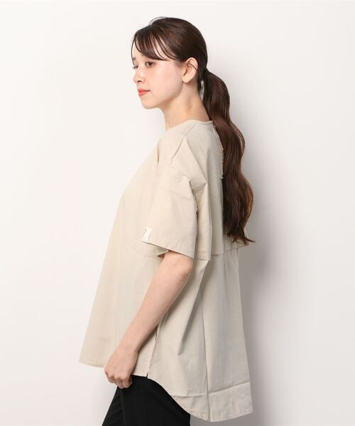 EDWIN（エドウィン）の「EDWIN エドウィン C17 シーセブンティーン クルーバックフェイクレイヤードシャツ（シャツ/ブラウス・レディース・ベージュ・M/L）」の3枚目の写真