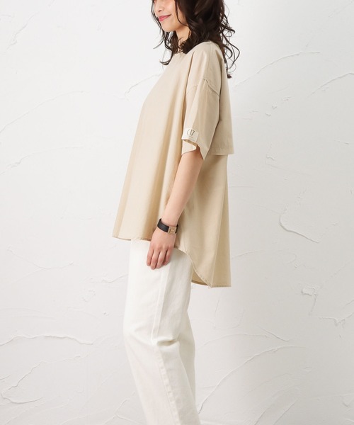 EDWIN（エドウィン）の「EDWIN エドウィン C17 シーセブンティーン クルーバックフェイクレイヤードシャツ（シャツ/ブラウス・レディース・ベージュ・M/L）」の4枚目の写真