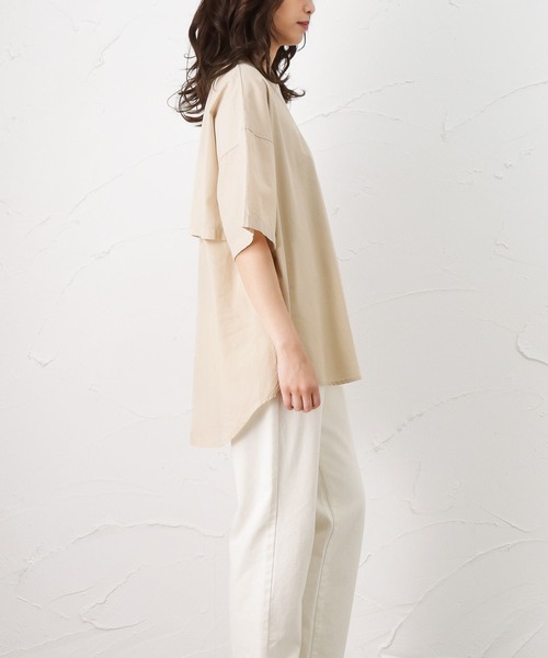 EDWIN（エドウィン）の「EDWIN エドウィン C17 シーセブンティーン クルーバックフェイクレイヤードシャツ（シャツ/ブラウス・レディース・ベージュ・M/L）」の6枚目の写真