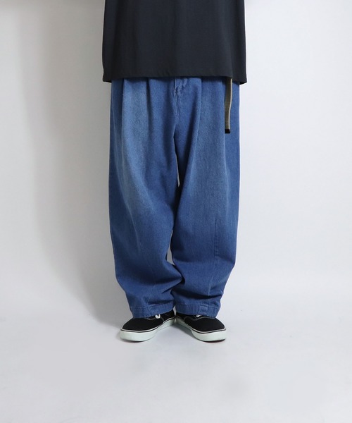 ILL'S（イルズ）の「ILL'S / イルズ デニムワイドパンツ（デニムパンツ・メンズ・ネイビー/ブルー/ブルー系その他/グレー・M/L）」の3枚目の写真