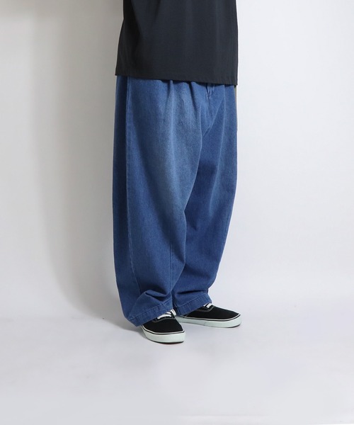 ILL'S（イルズ）の「ILL'S / イルズ デニムワイドパンツ（デニムパンツ・メンズ・ネイビー/ブルー/ブルー系その他/グレー・M/L）」の9枚目の写真