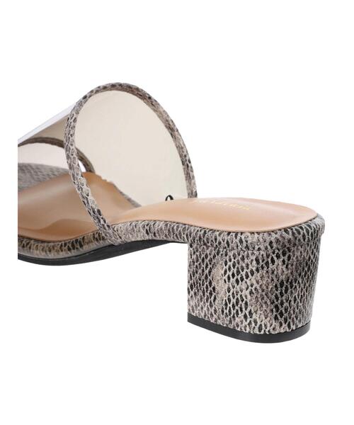 Green　Parks（グリーンパークス）の「・Una gardenia スクエアミュール＊（サンダル・レディース・ベージュ/パイソン/ホワイト/ナチュラル/ブラック・L/M）」の9枚目の写真