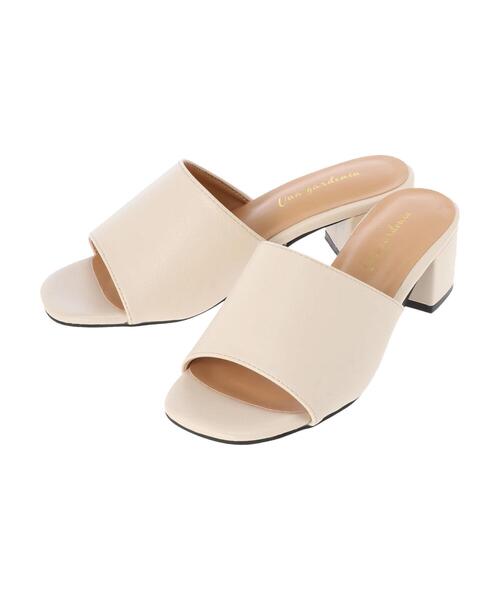 Green　Parks（グリーンパークス）の「・Una gardenia スクエアミュール＊（サンダル・レディース・ベージュ/パイソン/ホワイト/ナチュラル/ブラック・L/M）」の11枚目の写真