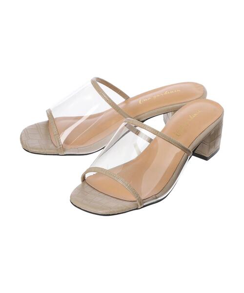 Green　Parks（グリーンパークス）の「・Una gardenia スクエアミュール＊（サンダル・レディース・ベージュ/パイソン/ホワイト/ナチュラル/ブラック・L/M）」の14枚目の写真