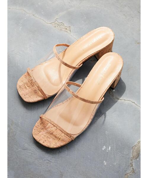 Green　Parks（グリーンパークス）の「・Una gardenia スクエアミュール＊（サンダル・レディース・ベージュ/パイソン/ホワイト/ナチュラル/ブラック・L/M）」の5枚目の写真