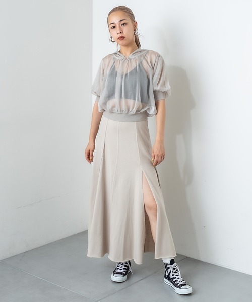 RASVOA(ラスボア)の「ハイスリットスカート(スカート・レディース・ベージュ/グレー/アイボリー/ブラック・FREE)」の22枚目の写真