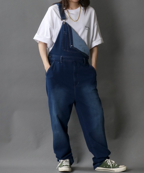 SITRY（シトリー）の「Sweat Overalls/スウェット オーバーオール（サロペット/オーバーオール・メンズ・ブラック/グレイッシュベージュ/インディゴブルー/オフホワイト・M/L）」の4枚目の写真