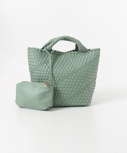 RODE SKO（ロデスコ）の「ANJE プチ編み込みトートバッグ（トートバッグ・レディース・ベージュ/オフホワイト/ミント・ONE）」の14枚目の写真