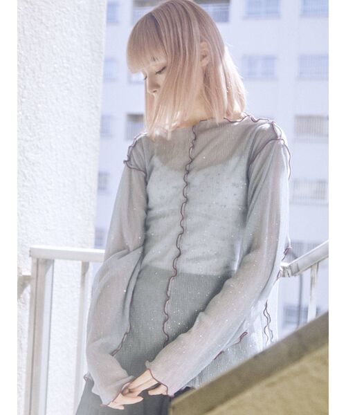 merry jenny（メリージェニー）の「グリッターエアリーメロウチュニック（チュニック・レディース・アイボリー/ピンク/ライトブルー/ダークネイビー・FREE）」の10枚目の写真