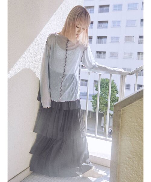 merry jenny（メリージェニー）の「グリッターエアリーメロウチュニック（チュニック・レディース・アイボリー/ピンク/ライトブルー/ダークネイビー・FREE）」の12枚目の写真