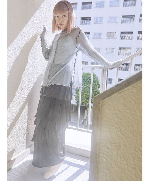 merry jenny（メリージェニー）の「グリッターエアリーメロウチュニック（チュニック・レディース・アイボリー/ピンク/ライトブルー/ダークネイビー・FREE）」の13枚目の写真