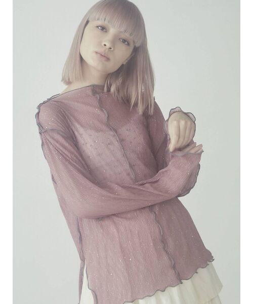 merry jenny（メリージェニー）の「グリッターエアリーメロウチュニック（チュニック・レディース・アイボリー/ピンク/ライトブルー/ダークネイビー・FREE）」の15枚目の写真