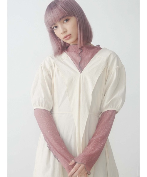 merry jenny（メリージェニー）の「グリッターエアリーメロウチュニック（チュニック・レディース・アイボリー/ピンク/ライトブルー/ダークネイビー・FREE）」の4枚目の写真