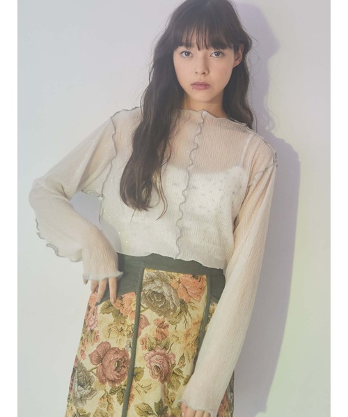 merry jenny（メリージェニー）の「グリッターエアリーメロウチュニック（チュニック・レディース・アイボリー/ピンク/ライトブルー/ダークネイビー・FREE）」の17枚目の写真