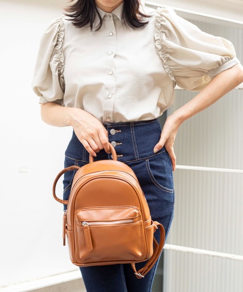 WEGO(ウィゴー)の「WEGO/ポケットミニリュック(バックパック/リュック・レディース・ブラック/ブラウン/その他1/オフホワイト・FREE)」の6枚目の写真