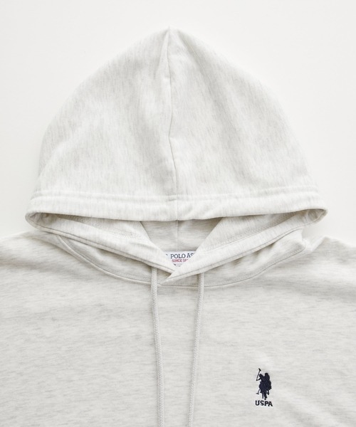 U.S. POLO ASSN.(ユーエスポロアッスン)の「U.S. POLO ASSN. /ユーエスポロアッスン 別注 ワンポイント刺繍ロゴ オーバーサイズ 裏毛プルオーバーパーカー(パーカー・レディース・ホワイト/ブラック/ネイビー/ブラウン/ブルー/グリーン/ダークグレー/オートミール/杢グレー/ピンク系/ブルー系/オレンジ/ワインレッド・M/L)」の17枚目の写真
