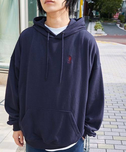 U.S. POLO ASSN.(ユーエスポロアッスン)の「U.S. POLO ASSN. /ユーエスポロアッスン 別注 ワンポイント刺繍ロゴ オーバーサイズ 裏毛プルオーバーパーカー(パーカー・レディース・ホワイト/ブラック/ネイビー/ブラウン/ブルー/グリーン/ダークグレー/オートミール/杢グレー/ピンク系/ブルー系/オレンジ/ワインレッド・M/L)」の19枚目の写真