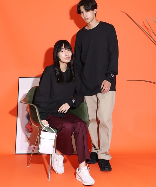 Champion(チャンピオン)の「【Champion Authentic T-SHIRTS】 レディース チャンピオン スーパーオーバーサイズ コットン L/S Tシャツ(Tシャツ/カットソー・レディース・ホワイト/グレー/ネイビー/ブラック/レッド/ブルー・S/M/L/XL)」の15枚目の写真