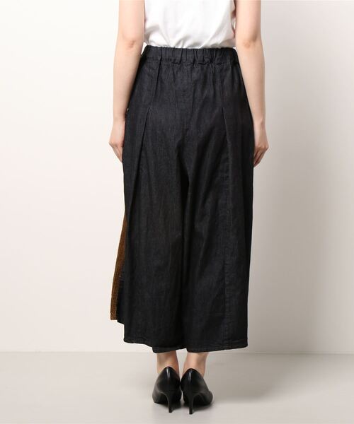 gomme（ゴム）の「8ozデニム　タックワイドパンツ（デニムパンツ・レディース・ブラック/インディゴブルー・MEDIUM）」の10枚目の写真