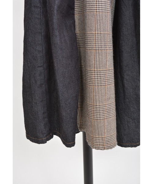 gomme（ゴム）の「8ozデニム　タックワイドパンツ（デニムパンツ・レディース・ブラック/インディゴブルー・MEDIUM）」の8枚目の写真