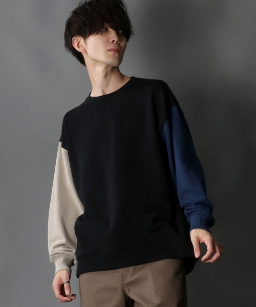 SITRY（シトリー）の「wide silhouette sweat shirt/ワイドシルエット スウェット シャツ/トレーナー（スウェット・メンズ・チャコールグレー/オフホワイト/ネイビー/杢グレー/ブルーグレー/ブラック/グレイッシュベージュ/グリーン/ホワイト系その他/ベージュ系その他/ブラック系その他・M/L）」の5枚目の写真