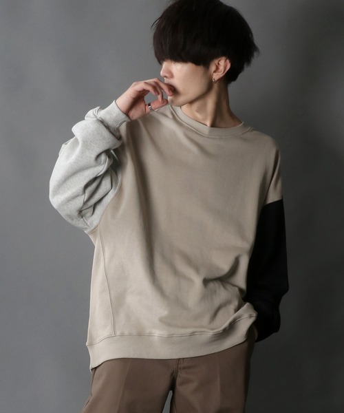 SITRY（シトリー）の「wide silhouette sweat shirt/ワイドシルエット スウェット シャツ/トレーナー（スウェット・メンズ・チャコールグレー/オフホワイト/ネイビー/杢グレー/ブルーグレー/ブラック/グレイッシュベージュ/グリーン/ホワイト系その他/ベージュ系その他/ブラック系その他・M/L）」の8枚目の写真