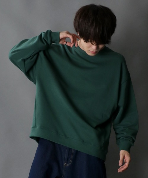 SITRY（シトリー）の「wide silhouette sweat shirt/ワイドシルエット スウェット シャツ/トレーナー（スウェット・メンズ・チャコールグレー/オフホワイト/ネイビー/杢グレー/ブルーグレー/ブラック/グレイッシュベージュ/グリーン/ホワイト系その他/ベージュ系その他/ブラック系その他・M/L）」の10枚目の写真