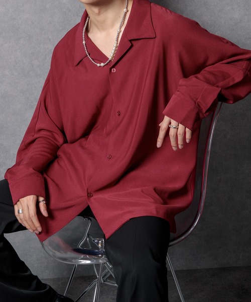 Adoon plain(アドーンプレーン)の「【Adoon plain】【1周年記念アイテム】長袖ドルマンシャツ(シャツ/ブラウス・メンズ・ホワイト/ブラック/ベージュ/ボルドー/ダークブルー・LARGE/MEDIUM)」の8枚目の写真