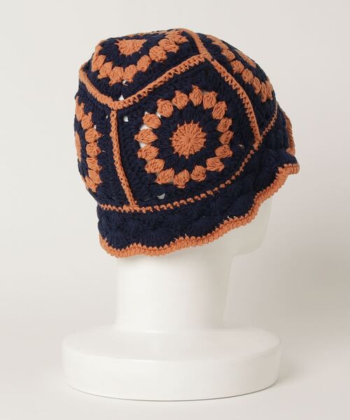 WC（ダブル シー）の「クロシェ編みニットハット（ハット・レディース・パープル/ネイビー/アイボリー/ブラック/サックスブルー・FREE）」の6枚目の写真