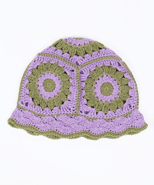 WC（ダブル シー）の「クロシェ編みニットハット（ハット・レディース・パープル/ネイビー/アイボリー/ブラック/サックスブルー・FREE）」の9枚目の写真