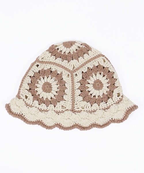 WC（ダブル シー）の「クロシェ編みニットハット（ハット・レディース・パープル/ネイビー/アイボリー/ブラック/サックスブルー・FREE）」の10枚目の写真