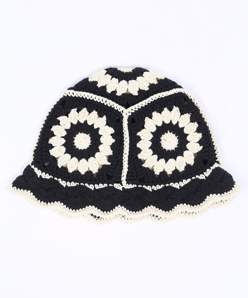 WC（ダブル シー）の「クロシェ編みニットハット（ハット・レディース・パープル/ネイビー/アイボリー/ブラック/サックスブルー・FREE）」の12枚目の写真