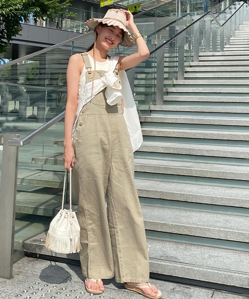 KOBE LETTUCE（コウベレタス）の「ワイドシルエットオーバーオール（サロペット/オーバーオール・レディース・ブルー/ブラック/ベージュ・FREE）」の3枚目の写真