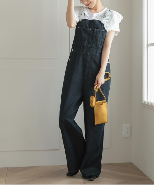 KOBE LETTUCE（コウベレタス）の「ワイドシルエットオーバーオール（サロペット/オーバーオール・レディース・ブルー/ブラック/ベージュ・FREE）」の2枚目の写真