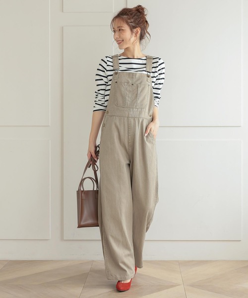 KOBE LETTUCE（コウベレタス）の「ワイドシルエットオーバーオール（サロペット/オーバーオール・レディース・ブルー/ブラック/ベージュ・FREE）」の8枚目の写真