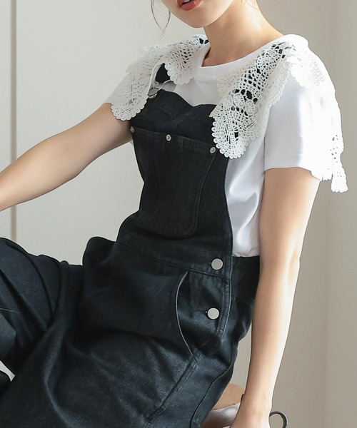 KOBE LETTUCE（コウベレタス）の「ワイドシルエットオーバーオール（サロペット/オーバーオール・レディース・ブルー/ブラック/ベージュ・FREE）」の10枚目の写真