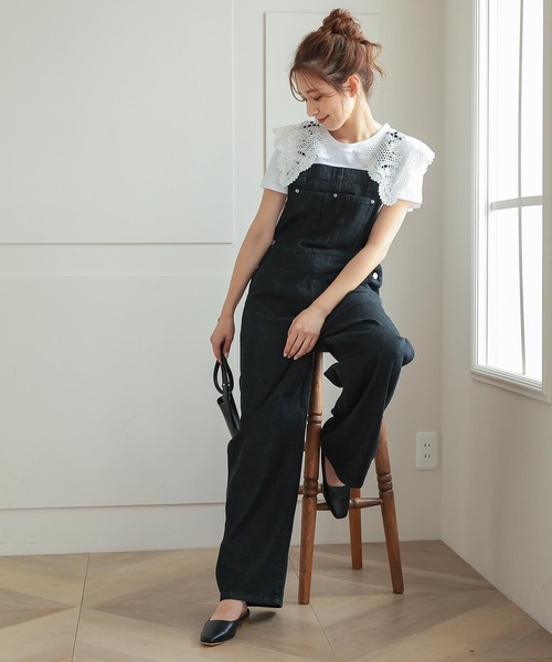 KOBE LETTUCE（コウベレタス）の「ワイドシルエットオーバーオール（サロペット/オーバーオール・レディース・ブルー/ブラック/ベージュ・FREE）」の11枚目の写真