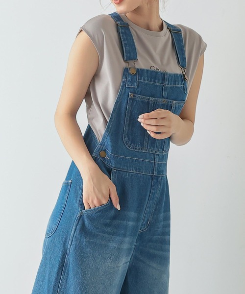 KOBE LETTUCE（コウベレタス）の「ワイドシルエットオーバーオール（サロペット/オーバーオール・レディース・ブルー/ブラック/ベージュ・FREE）」の14枚目の写真