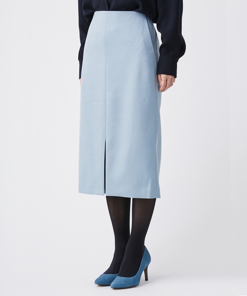 KASHIYAMA（カシヤマ）の「＜ウォッシャブル＞ウールライクポーリーツイルロングタイトスカート（スカート・レディース・ブラウン/ライトブルー/ピンクベージュ/グレー/モカ・マルチサイズ）」の15枚目の写真