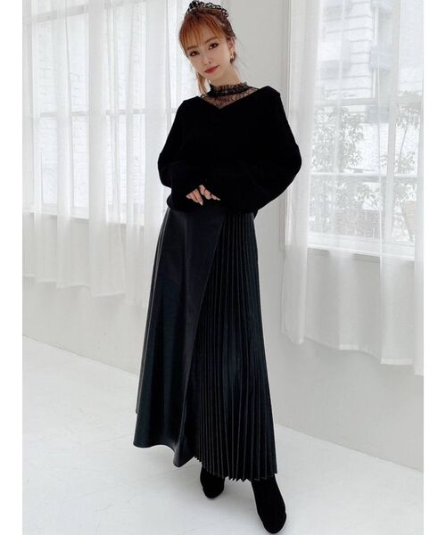 RESEXXY（リゼクシー）の「レザープリーツ切替スカート（スカート・レディース・ブラック/ブラウン/アイボリー・FREE）」の10枚目の写真