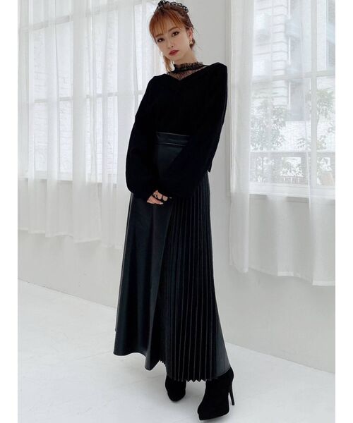 RESEXXY（リゼクシー）の「レザープリーツ切替スカート（スカート・レディース・ブラック/ブラウン/アイボリー・FREE）」の12枚目の写真