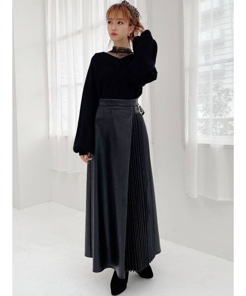 RESEXXY（リゼクシー）の「レザープリーツ切替スカート（スカート・レディース・ブラック/ブラウン/アイボリー・FREE）」の13枚目の写真