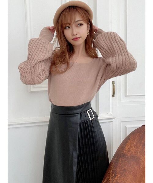 RESEXXY（リゼクシー）の「レザープリーツ切替スカート（スカート・レディース・ブラック/ブラウン/アイボリー・FREE）」の16枚目の写真