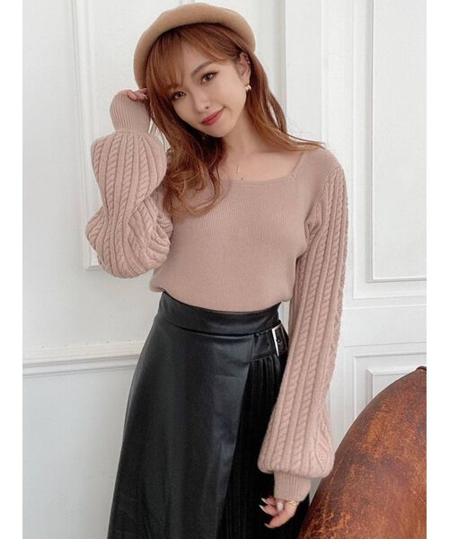 RESEXXY（リゼクシー）の「レザープリーツ切替スカート（スカート・レディース・ブラック/ブラウン/アイボリー・FREE）」の17枚目の写真