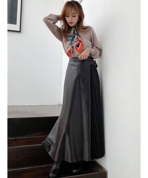 RESEXXY（リゼクシー）の「レザープリーツ切替スカート（スカート・レディース・ブラック/ブラウン/アイボリー・FREE）」の20枚目の写真