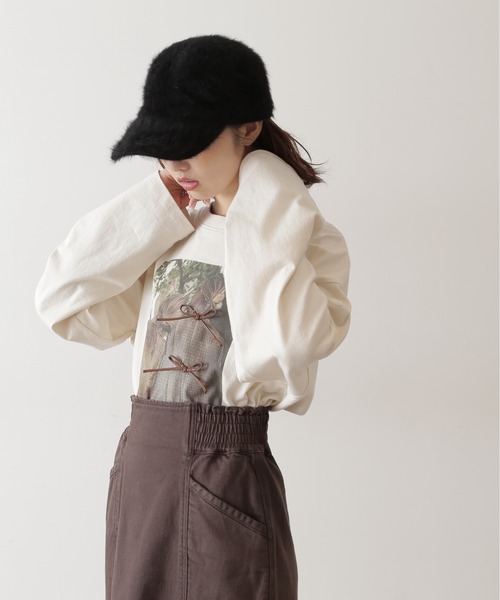 FREE'S MART(フリーズマート)の「◆シャギーキャップ(キャップ・レディース・ブラック/グレー・フリ-)」の2枚目の写真