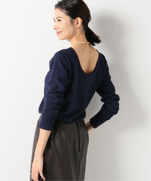 IENA（イエナ）の「ドライインレーバックデザインプルオーバー◆（Tシャツ/カットソー・レディース・ネイビー/ブラウン/カーキ・FREE）」の3枚目の写真