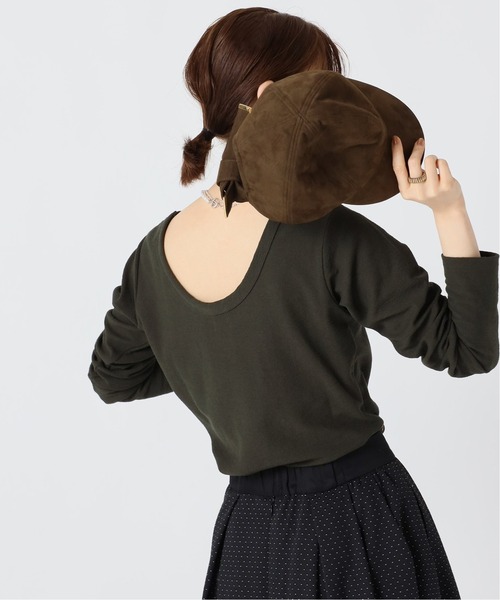 IENA（イエナ）の「ドライインレーバックデザインプルオーバー◆（Tシャツ/カットソー・レディース・ネイビー/ブラウン/カーキ・FREE）」の2枚目の写真