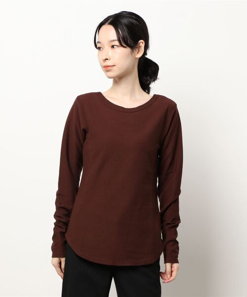 IENA（イエナ）の「ドライインレーバックデザインプルオーバー◆（Tシャツ/カットソー・レディース・ネイビー/ブラウン/カーキ・FREE）」の10枚目の写真