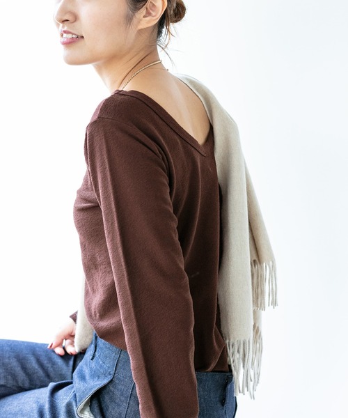 IENA（イエナ）の「ドライインレーバックデザインプルオーバー◆（Tシャツ/カットソー・レディース・ネイビー/ブラウン/カーキ・FREE）」の16枚目の写真